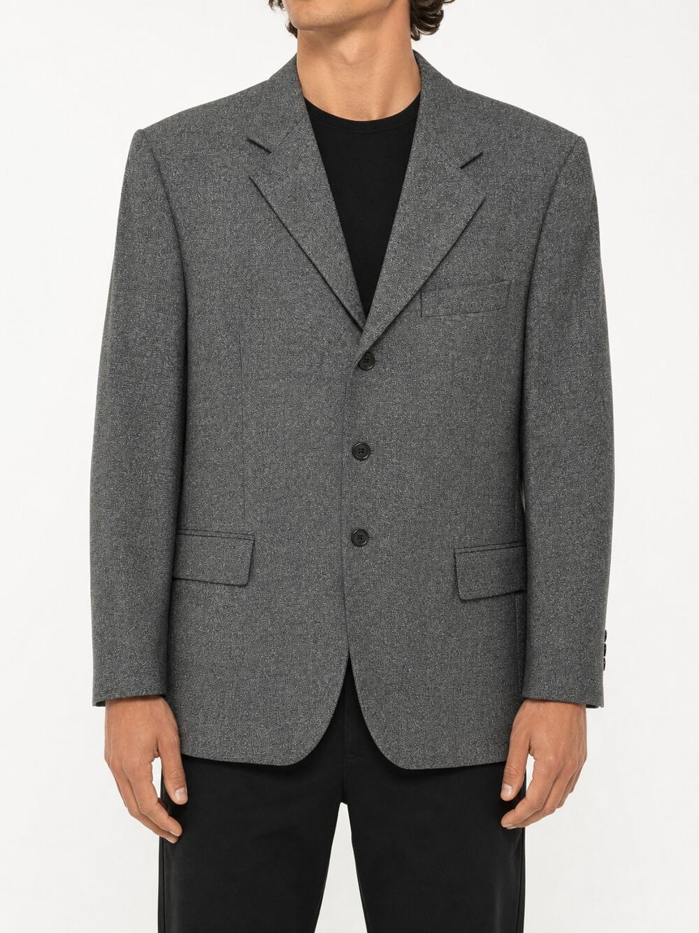 Chiavari Mens 40R Wool Blazer Sport Coat Gray Nailhead Made Italy Business Luxe